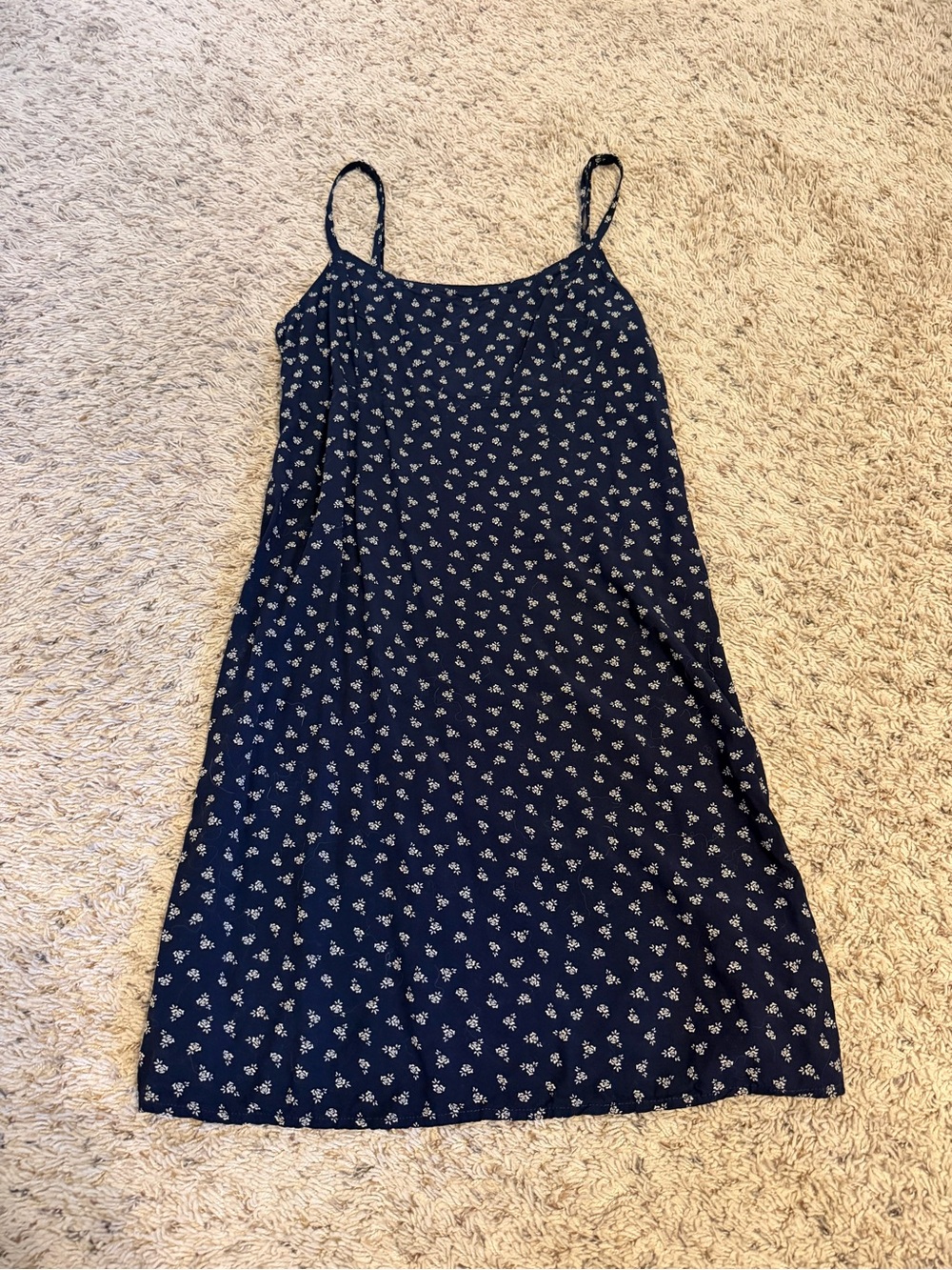 Brandy Melville Navy Dress with White Flowers - Size OS
